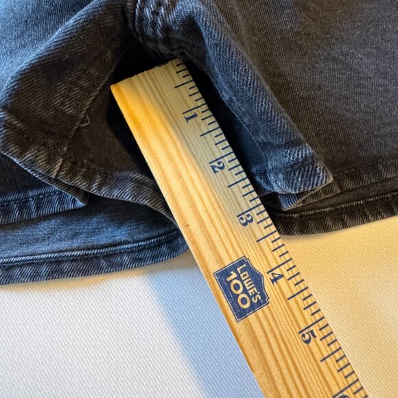 Old Navy Black Denim Shorts Sz 16 OG Straight High Rise Secret Smooth Pockets … - Picture 7 of 10